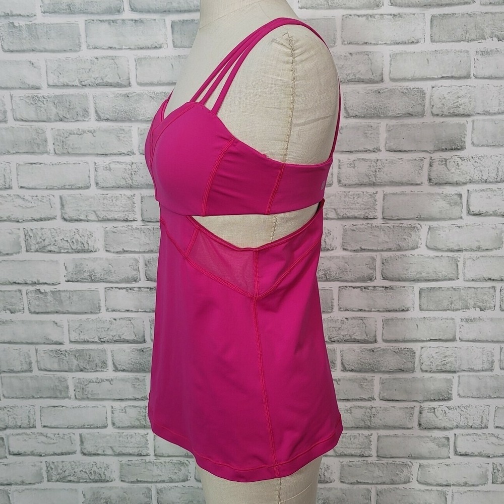Lululemon Size 4 Exquisite Tank 2 Jeweled Magenta Strappy Back Workout Gym - Picture 6 of 12